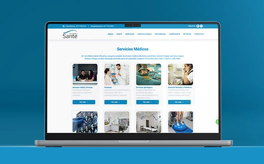 Vista del proyecto web Médica Santé