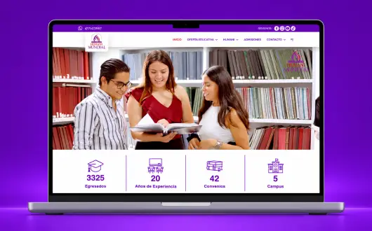 Vista del sitio web de Universidad Humani Mundial